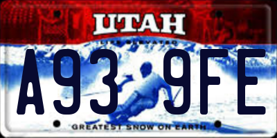 UT license plate A939FE