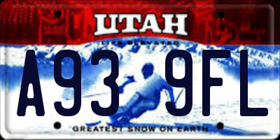 UT license plate A939FL