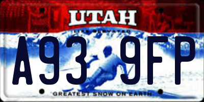 UT license plate A939FP