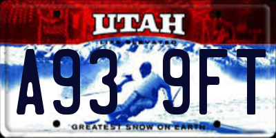 UT license plate A939FT