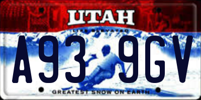 UT license plate A939GV