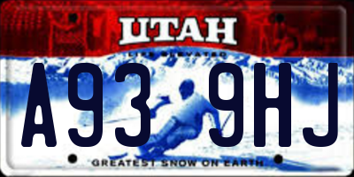 UT license plate A939HJ