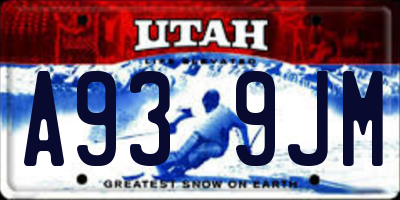 UT license plate A939JM