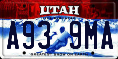 UT license plate A939MA