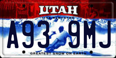 UT license plate A939MJ