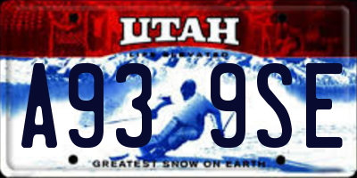 UT license plate A939SE