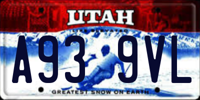 UT license plate A939VL