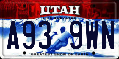 UT license plate A939WN