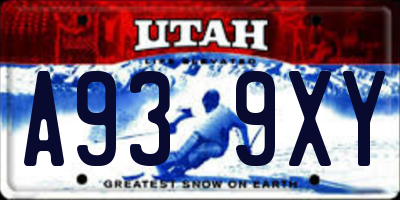 UT license plate A939XY