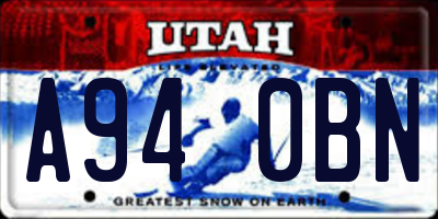 UT license plate A940BN