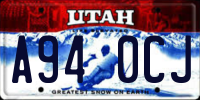 UT license plate A940CJ