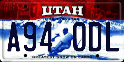 UT license plate A940DL