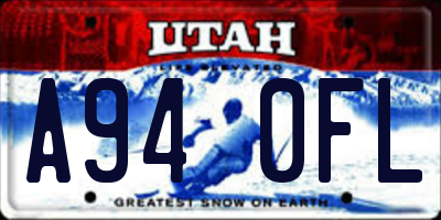 UT license plate A940FL