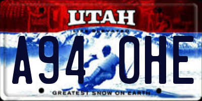 UT license plate A940HE