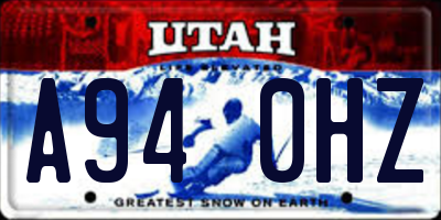 UT license plate A940HZ