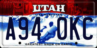 UT license plate A940KC