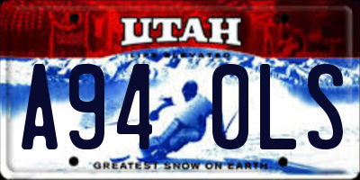 UT license plate A940LS