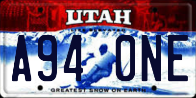 UT license plate A940NE