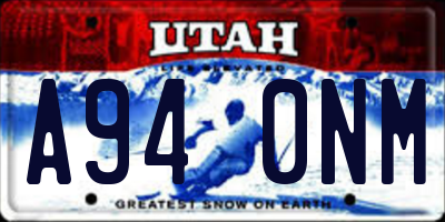 UT license plate A940NM