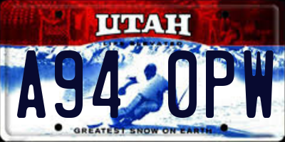 UT license plate A940PW
