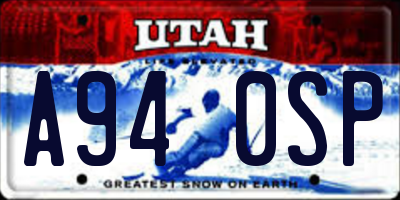 UT license plate A940SP