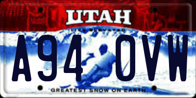 UT license plate A940VW