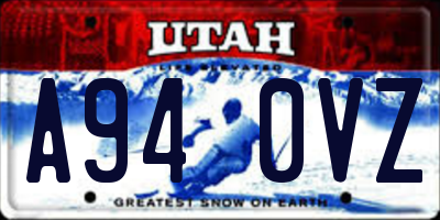 UT license plate A940VZ
