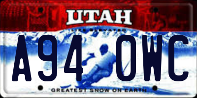 UT license plate A940WC