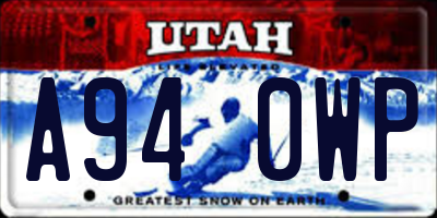UT license plate A940WP