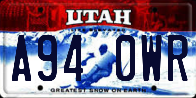 UT license plate A940WR