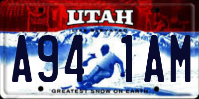 UT license plate A941AM