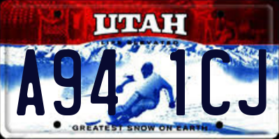 UT license plate A941CJ