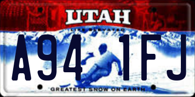 UT license plate A941FJ