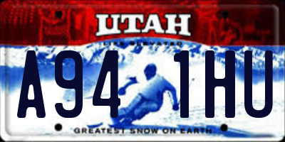 UT license plate A941HU