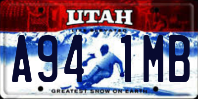 UT license plate A941MB