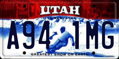 UT license plate A941MG