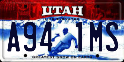UT license plate A941MS