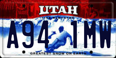 UT license plate A941MW