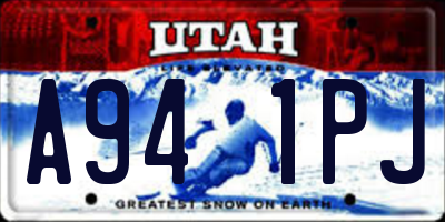 UT license plate A941PJ