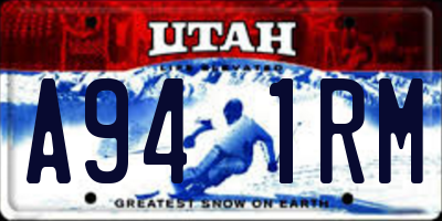 UT license plate A941RM