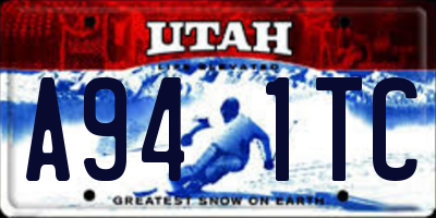 UT license plate A941TC