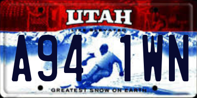 UT license plate A941WN