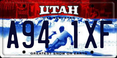 UT license plate A941XF
