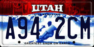 UT license plate A942CM