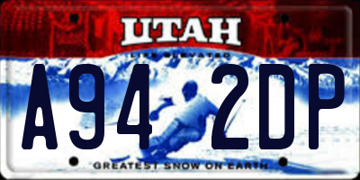 UT license plate A942DP