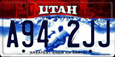 UT license plate A942JJ