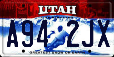 UT license plate A942JX