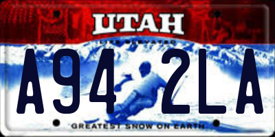 UT license plate A942LA