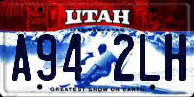 UT license plate A942LH