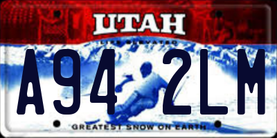 UT license plate A942LM